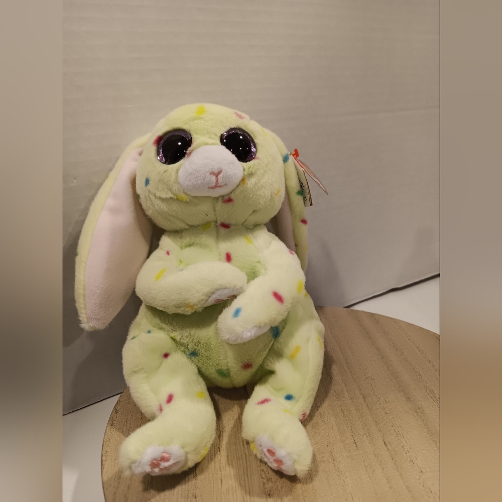 Ty Beanie Bellies "Fern" Green Spring Easter Bunny  NEW!